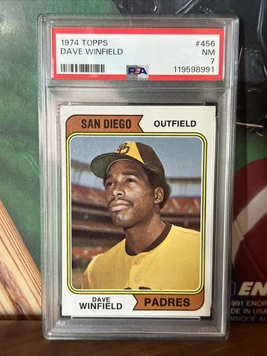 1974 Topps #456 Dave Winfield San Diego Padres RC Rookie Card HOF PSA 7 New Case