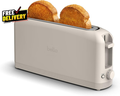 2-Slice Slim Toaster Fits-Anywhere 6-Setting Shade Control Reheat Cancel Oatmilk