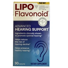 LIPO Flavonoid Advanced Hearing Support 30 Caplets. Exp.3/26+