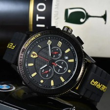 NEW 44MM F1 Scuderia Ferrari Racing Chronograph Diver Men's Silicone Strap Watch