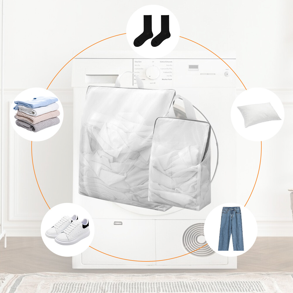 3pcs Protect Clothing Zipper Closure Home Travel Foldable Mesh Laundry