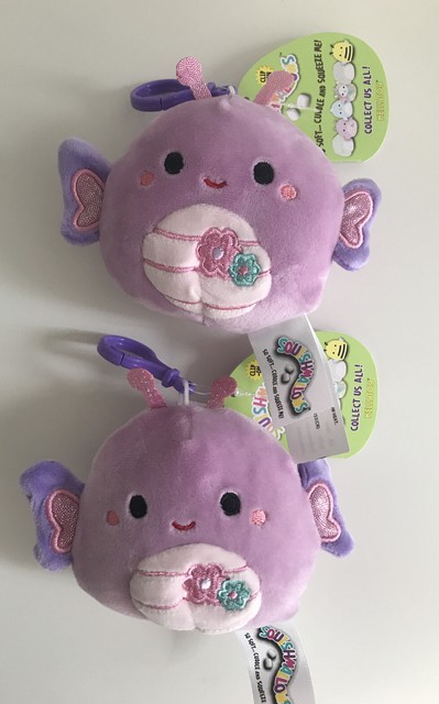 Lot x 2 New Squishmallows Kellytoy Brenda Purple Butterfly Clip On | eBay