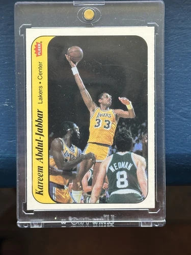 1986 Fleer Sticker #1 Kareem Abdul-Jabbar  LA Lakers  Legend