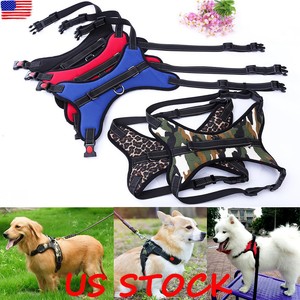 Reflective-Dog-Harness-Leash-Nylon-Pet-Cat-Mesh-Vest-Small-Medium-Large-Puppy-US
