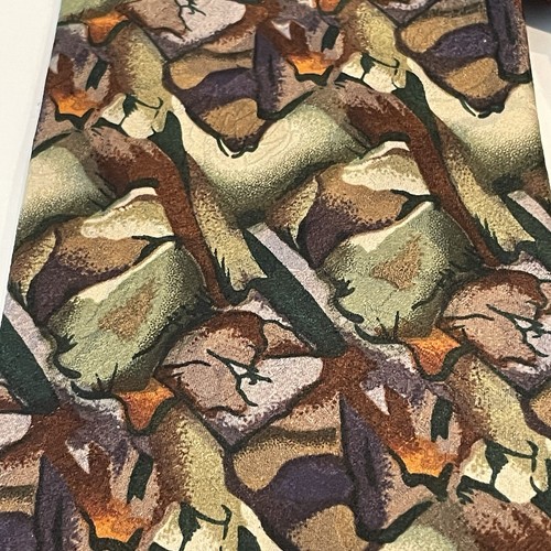 Cocktail Collection 100% Silk Neck Tie Camouflage Colors Brown Abstract 52”x3.5” - Picture 3 of 5