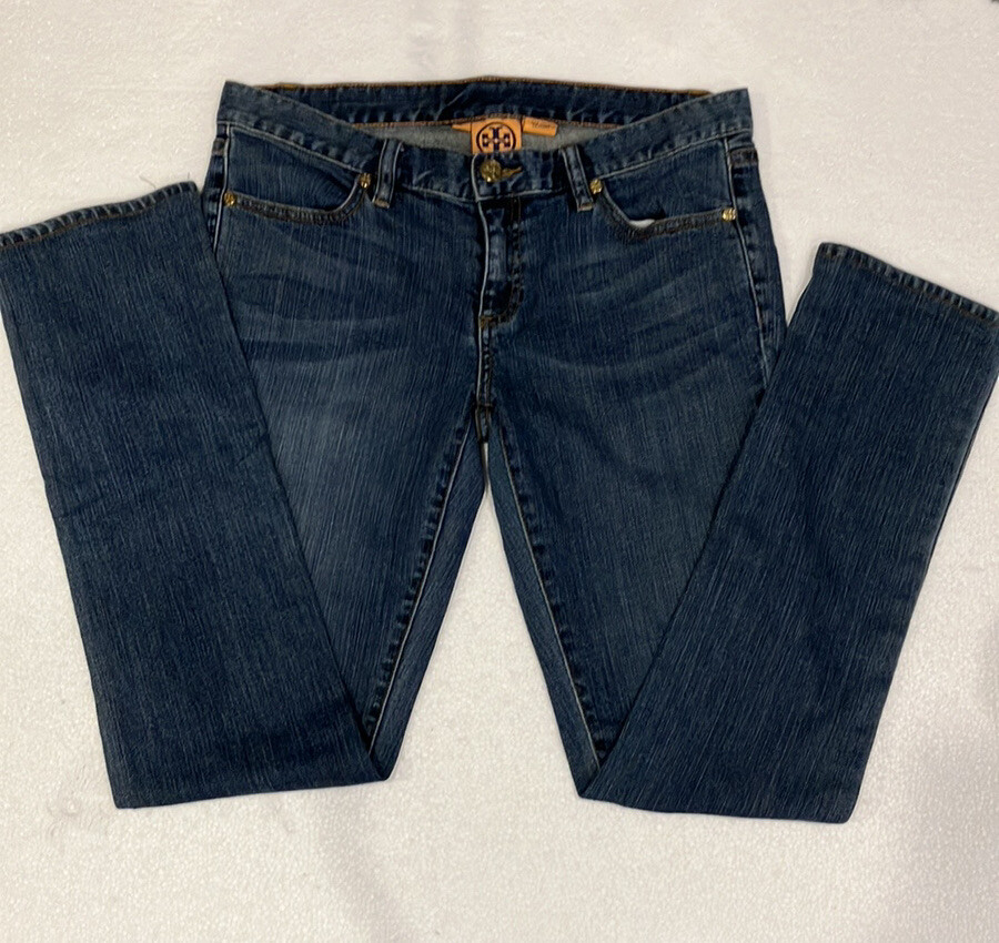 【関税&送料込】Tory Burch Jeans Slim Fit In Cotone Tory Burch Blue jeans size 27 x 30 Slouchy Slim Jeans RN