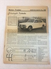 Triumph Toledo Motor Trader Service Data No 500, 31 March 1971 Classic British