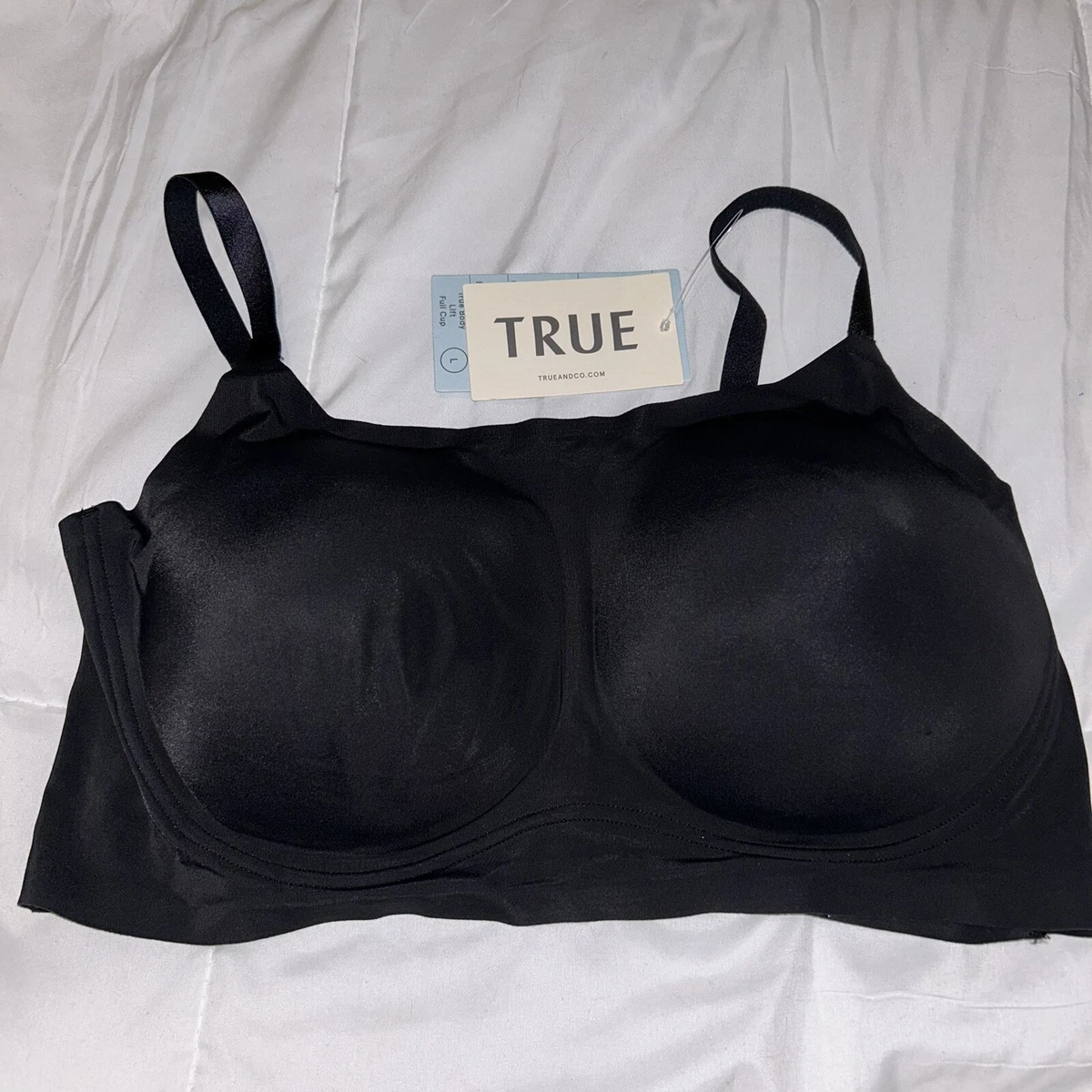 TRUE & CO True Body Lift Scoop Bra Size Large Adjustable MSRP $58 NWT Black