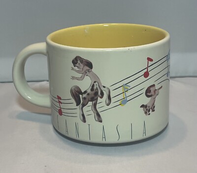 Disney mug - Fantasia Unicorn, cherubs, centaur female & child - Yellow inside