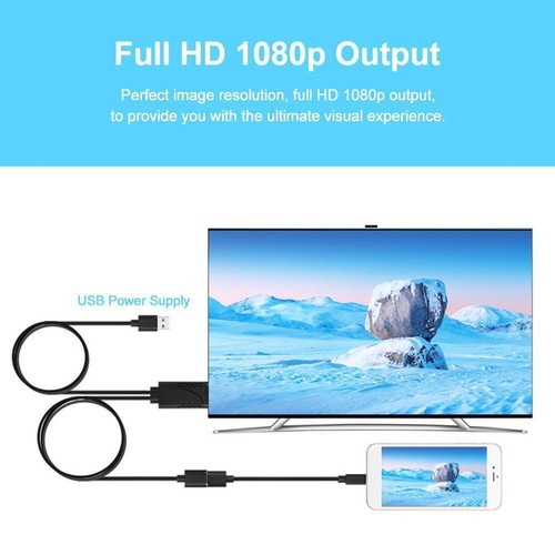 USB Female to 1080P HDMI Male HDTV Adapter Charging Adapter for IOS Android 3in1 - Picture 4 of 7