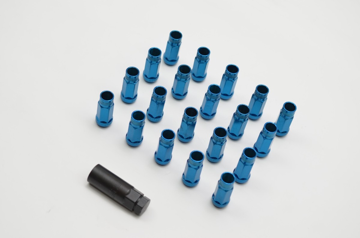 1320 Steel Ball seat lug nuts 12x1.5 Blue color 48mm length 20pcs