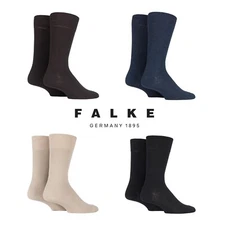 FALKE Men's Swing Socks Plain Cotton Everyday Various Colours and Sizes- 2 Pairs