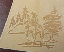 ACRYLIC Leather Embossing Stamp - HORSE  RIDER - for Veg Tanned Leather