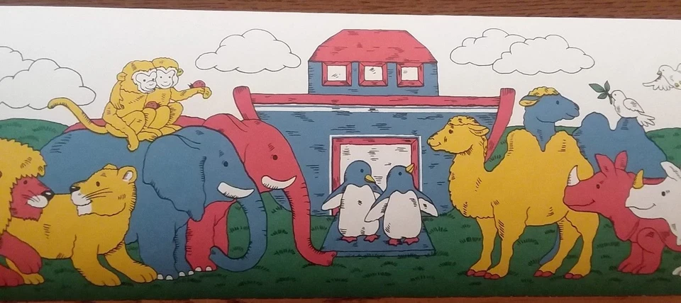 Bordes de papel tapiz NOAH'S ARK preparados 5" X 10' Foto 2 de 4