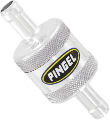 Pingel In-Line Fuel Filter 3/8in. Aluminum Machined Satin-Finish