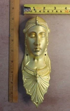 Vintage P E Guerin gilt brass bronze figural woman goddess face ornament ormolu