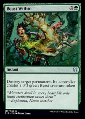 1 x Beast Within - Commander 2019 - Moderate Play - MTG