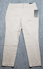 Briggs Ankle Pants Womens 14 Brown Pull On Stretch Straight Leg Comfort New