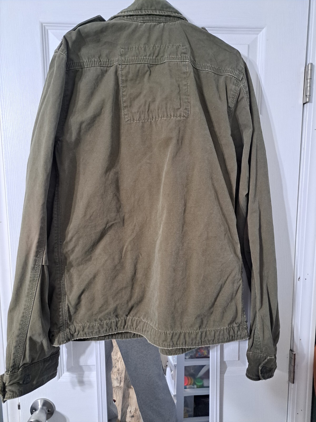 Hollister Men's Military Jacket (Olive Green) Large Cotton Good Condition Jolly Kids Castles