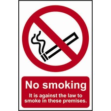 Image of Scan No Smoking It Is Against The Law To Smoke On These Premises Sign 200mm 300m