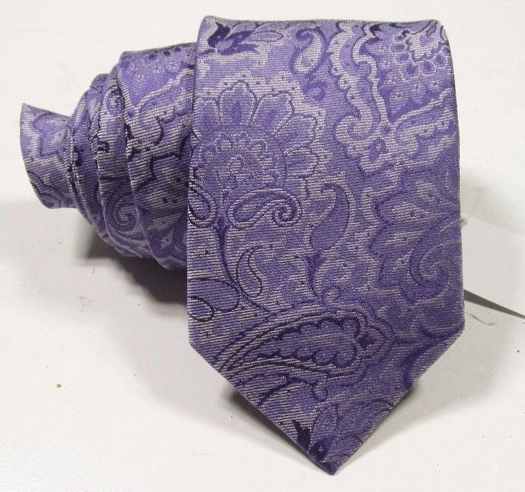 Michael Kors 100 Silk Purple Paisley Tie 3.25