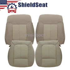 4PCS For 2011 2012 2013 2014 Ford F150 Driver & Passenger CLOTH Seat Cover Tan