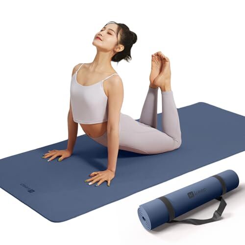 32" Extra Wide 7mm Yoga Mat with Strap for Men and Women