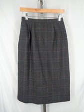 Sasson Vintage Plaid Wool Blend Midi Skirt Size 8