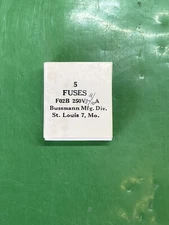 ORIGINAL BUSSMAN F02B 250V 3-2/10A FUSES *NS* LOT OF 5EA
