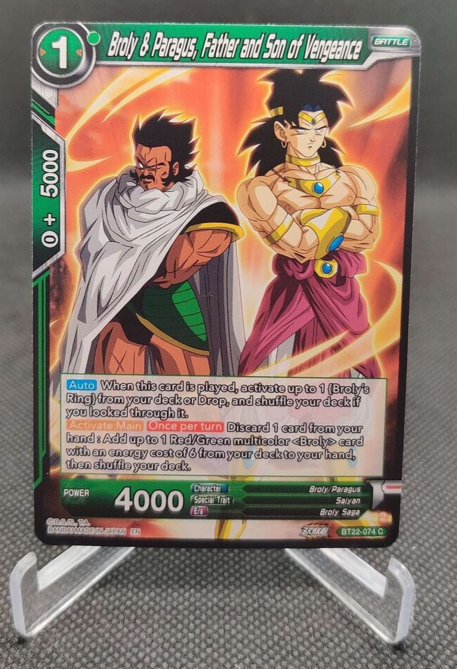 Dragon Ball Super Broly & Paragus Father and Son Vengeance DBZ TCG