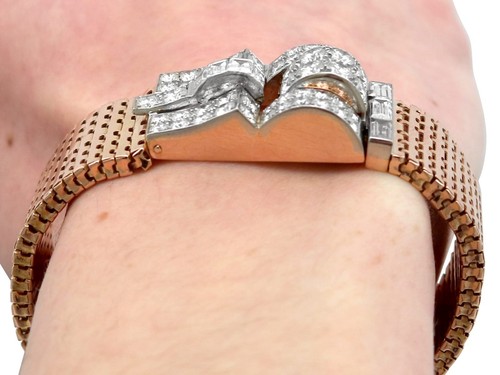 Antikes Armband 6,50ct Diamant und 16k Rotgold um 1930 - Bild 14 von 14