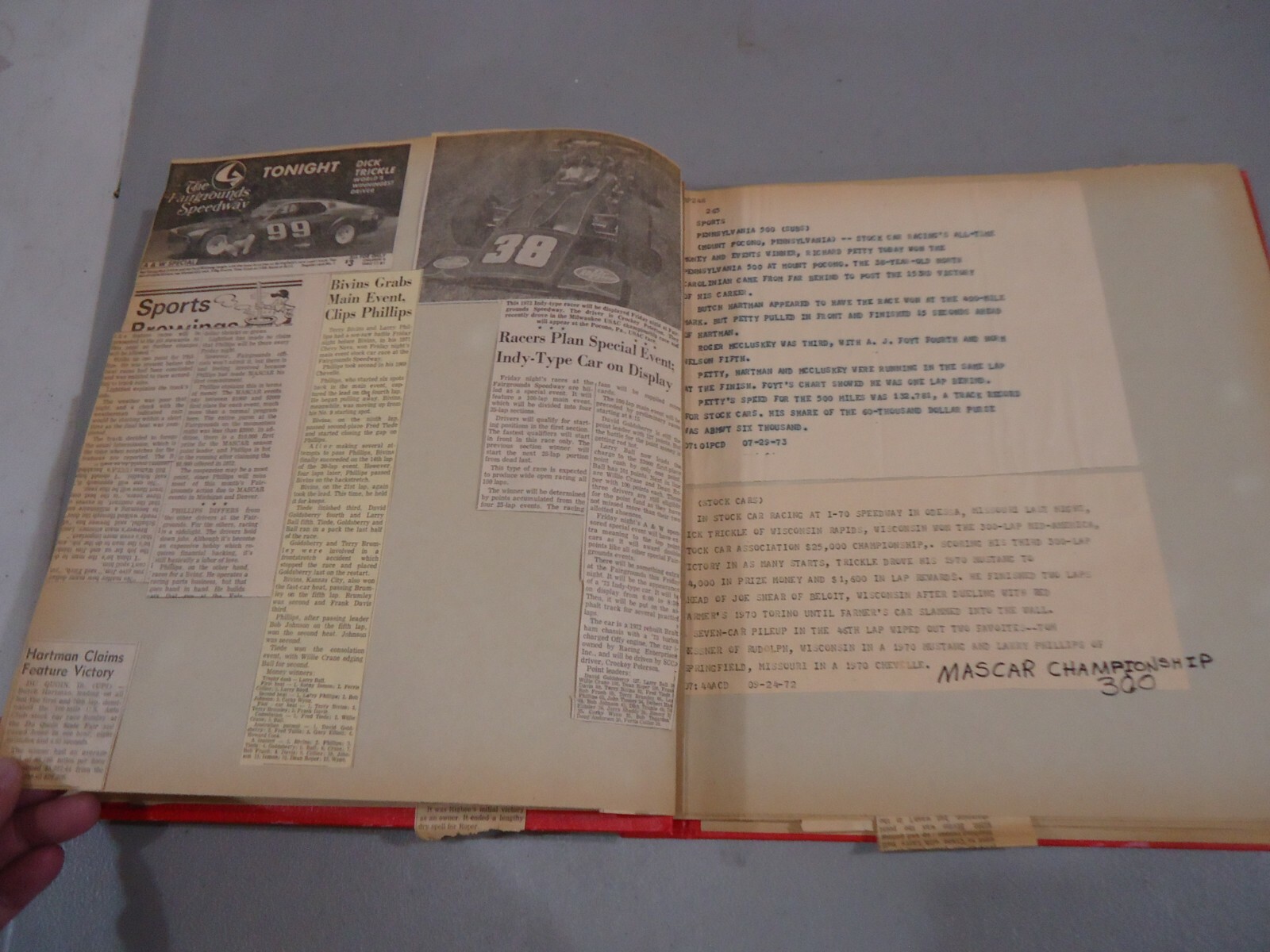 SCRAPBOOK FairGrounds Speedway News Springfield Missouri MO. Newspaper Vintage eBay