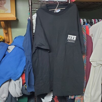 Vintage 90s TLC The Learning Channel Doible Sided Graphic Pocket Tshirt Mens XL