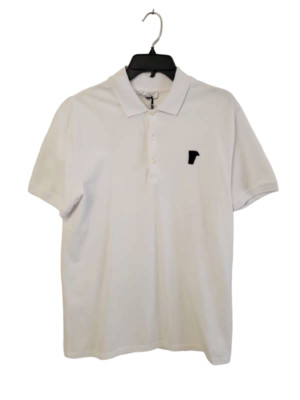 Versace Collection White Short Sleeve Embroidered Logo Men's Polo Shirt Size 2XL