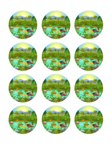 Duck Pond Near the Forest and Mountain - Edible Cake Topper or Cupcake Topper - Picture 11 of 15