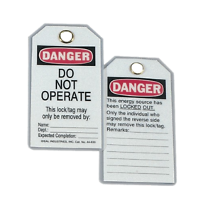Striped Ideal 44-849 Lockout Tag Standard 25/Pkg. "Do Not Operate"