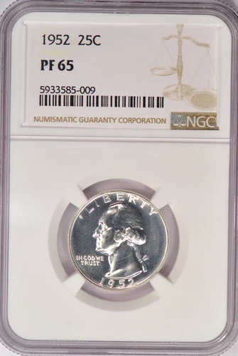 1952 Washington Quarter Proof NGC PF 65 PR65 Gem Silver Coin 25C