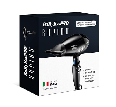 Babyliss Pro 2000W Rapido Hair Blow Dryer - BRAP1