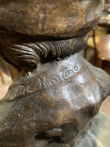 Giovanni DE MARTINO (1870-1935) - Bimba con orecchini, scultura in bronzo - Imagen 2 de 10