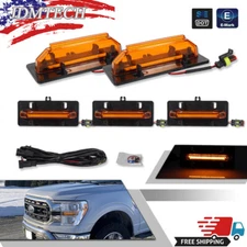 5pcs Raptor Style Amber Lens Grille LED Light DRL For Ford F150 XL XLT 2021-2023