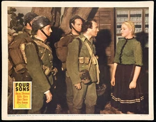 FOUR SONS Original Movie Lobby Card Poster WW2 Czechoslovakia Mary Beth Hughes