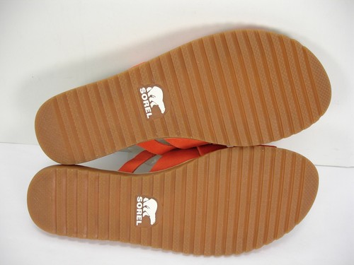 NEW SOREL ELLA SLIDE ZING (ORANGE) SUEDE STRAPPY FLATS SANDALS SHOES WOMEN'S 7.5 - Picture 8 of 9