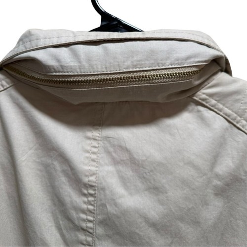 Michael Kors Size XL Cream Utility Jacket with Collared Neckline & Hidden Hood - Picture 9 of 13