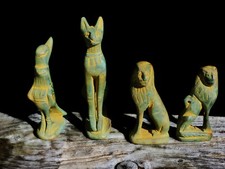 Antique Ceramic Faience Egyptian God Goddess Bast Horus Sculpture Statues Choose
