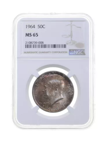 MS65 1964 Kennedy Half Dollar - Graded NGC Toned *4351