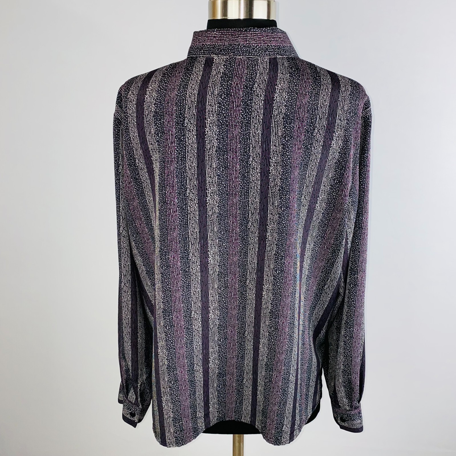 Notations Womens Large L Polyester Button Down Pu… - image 5