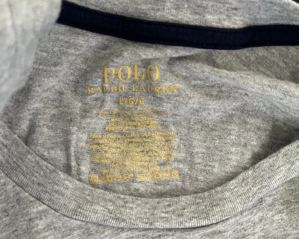 Hombre Vintage Polo Oso de Peluche Manga Larga Camiseta Bordada Oso de Peluche Gris L Foto 4 de 4