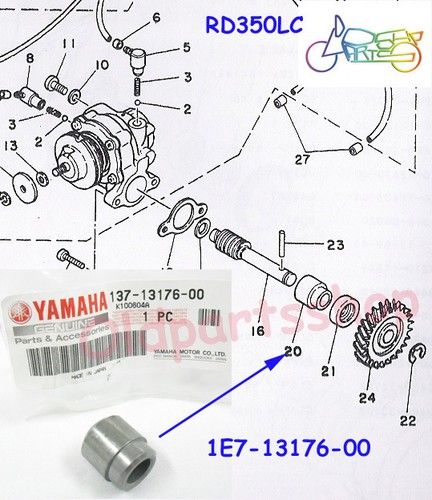 Yamaha YG1 JT1 JT2 YL1 LS2 YAS1 YAS3 Oil Pump Shaft Outer Metal NOS 137-13176-00