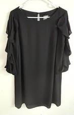 Vince Camuto Dress Minimalist Sheath 8 Ruffle Sleeve Scoop Neck Cocktail Mini