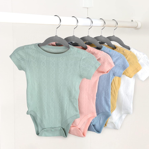 30 Pack Toddler Velvet Hangers, Gray Non-Slip Kids Space Saving Felt Baby Hanger - Afbeelding 5 van 7